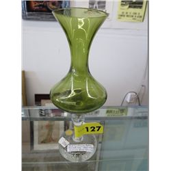 Mid-century retro - Swedish glass vase (olive)