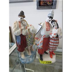 Pair of USSR made glazed porcelain statues
