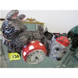 Scottie dog clock & Scottie dog plant holder
