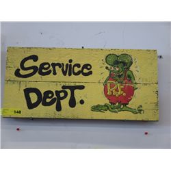 Folk art painted sign "Service Dept."