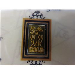 2013 Solid 0.999 gold certified gold bar
