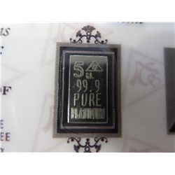 2012 solid 0.999 Platinum certified bar