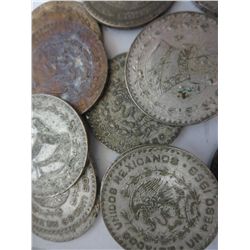 Lot of 25 Mexican Morales 10% silver coins