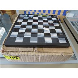 Mini stone chess board and pieces