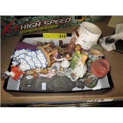 Box of vintage decorative items