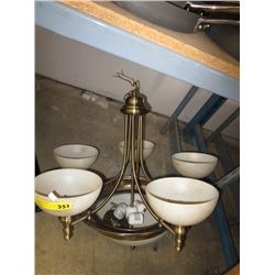 Five light pendant chandelier, 24" dia
