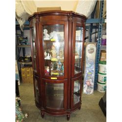 Bow front display cabinet