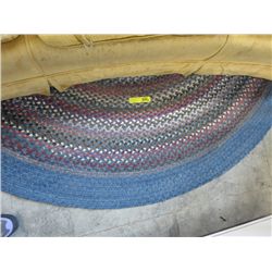 Woven round rag rug. 90" dia.