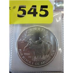 2012  -.999 Silver $5 Canadian moose coin