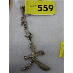 Silver chain & pendant. Chain is 24"