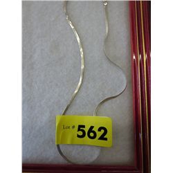 Sterling Silver flat necklace 16" long