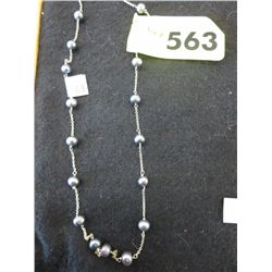 10K gold and black pearl necklace 16"