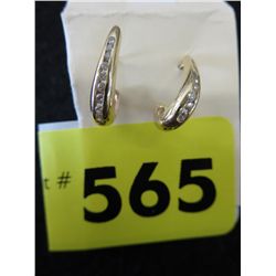 Pair of 10K half hoop earrings