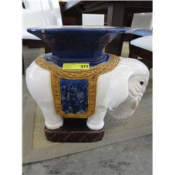 Heavy ceramic elephant accent table