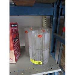 Five new glass vases 6" wide, 12" tall