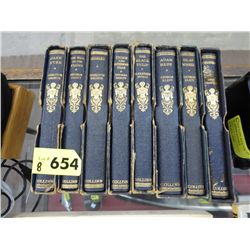 8 vintage leather bound books, 1930's