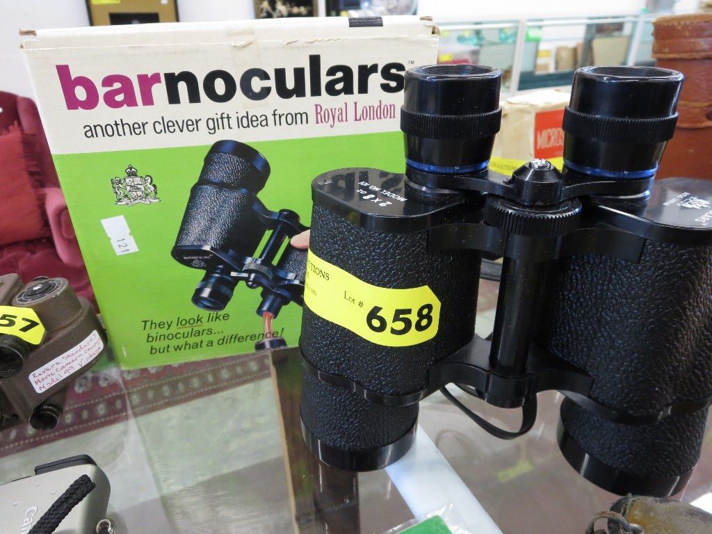 Barnoculars (flask) in original box. 1969