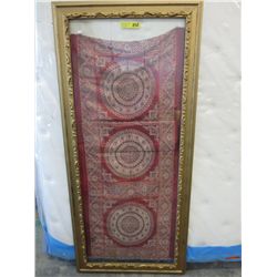 Framed silk tapestry 66" L  x 30" W
