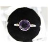 Image 1 : Amethyst solitaire ring with 2 shoulder diamonds