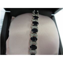 14.75 carat sapphire & diamond tennis bracelet