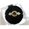 Image 1 : Yellow citrine dinner ring set with 8 diamonds