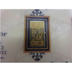.999 solid gold American certified & sealed bar