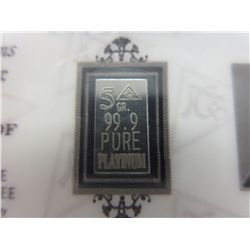 2012 .999 solid platinum bullion investors bar