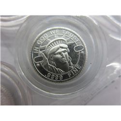 .9999 solid silver US mint Statue of Liberty coins