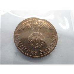 Nazi German copper Eagle & Swastika coins
