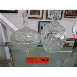 2 x pinwheel crystal - lidded containers
