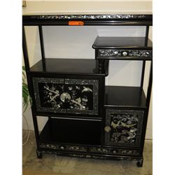 Enameled cabinet w/applied mother of pearl