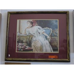 Framed print of a Victorian lady