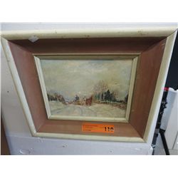 Vintage oil on canvas board, unsigned