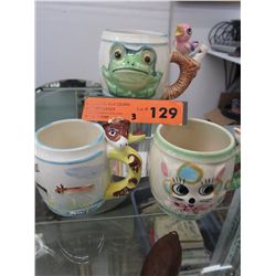 3 vintage '50's children's Whistle cup