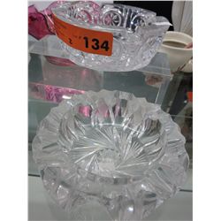 2 pinwheel lead crystal ashtrays