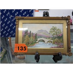 Vintage needlework & paint picture