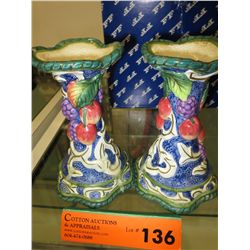 A pair of Fitz & Floyd candle holders, 6" x 4"