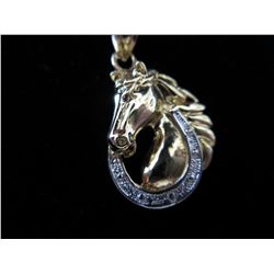14 KT Gold Horse shaped pendant & chain