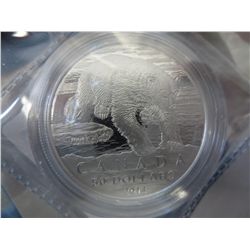 RARE 2014 Canada Polar Bear silver $50.00 coin