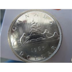 1965 Canada Silver $1.00 Canoe Dollar