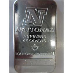 Silver bar, 1 oz. of 0.999 silver