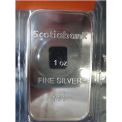 Silver bar, 1 oz. of 0.999 silver, Scotia Bank