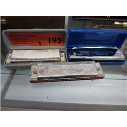 3 harmonicas  with case