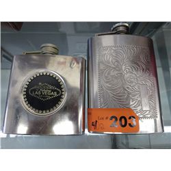 2 stainless steel 6oz.  flasks