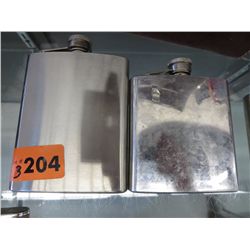 2 stainless steel 6oz.  flasks
