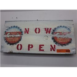 Folk Art Orange Crush sign - 24" x 12"