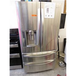 LG French door fridge, stainless steel
