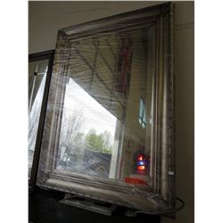 Framed beveled edge mirror, 33" x 44"