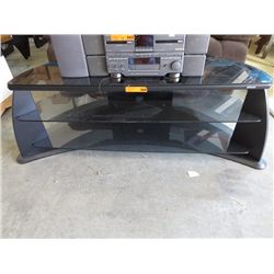 Black smoked glass TV stand