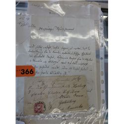 4 pieces of written correspondence - 1870's & 80's